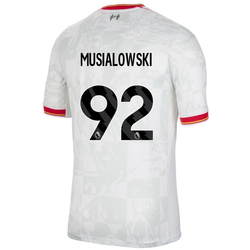 Vaikiškas Mateusz Musialowski #92 Balta Raudona Juoda Trečias Marškinėliai 2024/25 T-Shirt