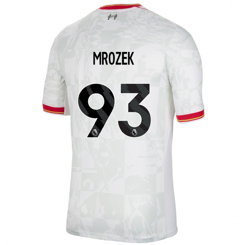 Vaikiškas Fabian Mrozek #93 Balta Raudona Juoda Trečias Marškinėliai 2024/25 T-Shirt