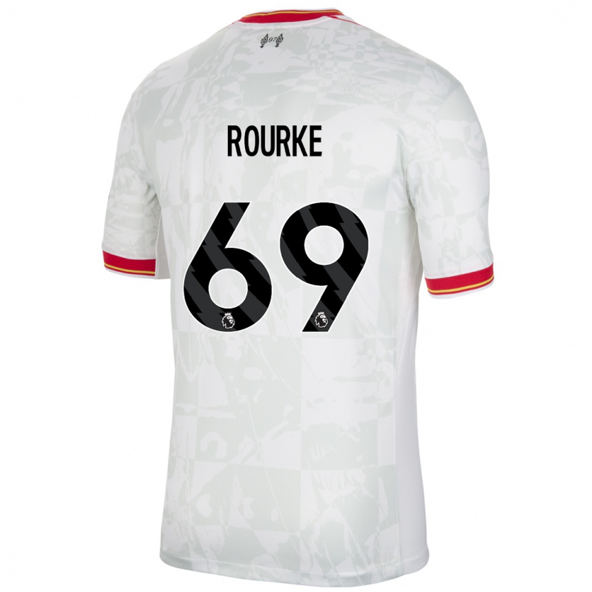 Vaikiškas Fidel O'rourke #69 Balta Raudona Juoda Trečias Marškinėliai 2024/25 T-Shirt