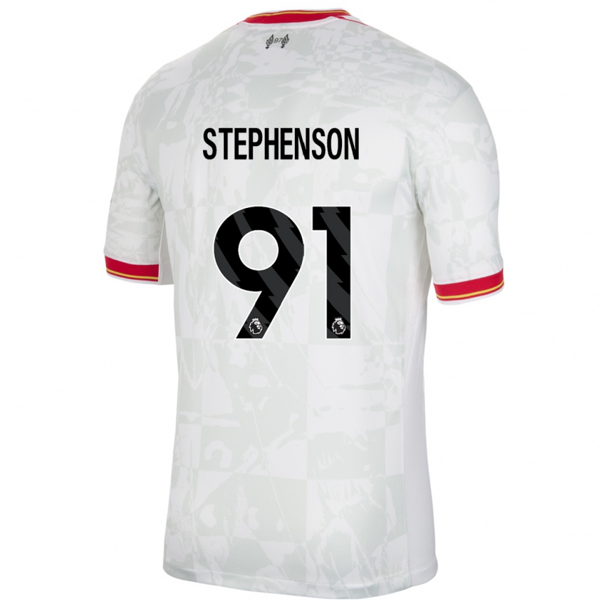 Vaikiškas Luca Stephenson #91 Balta Raudona Juoda Trečias Marškinėliai 2024/25 T-Shirt