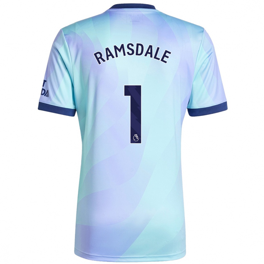 Vaikiškas Aaron Ramsdale #1 Aqua Trečias Marškinėliai 2024/25 T-Shirt