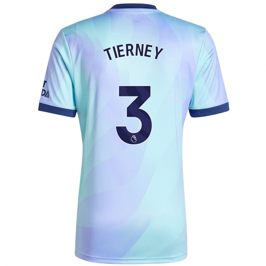 Vaikiškas Kieran Tierney #3 Aqua Trečias Marškinėliai 2024/25 T-Shirt