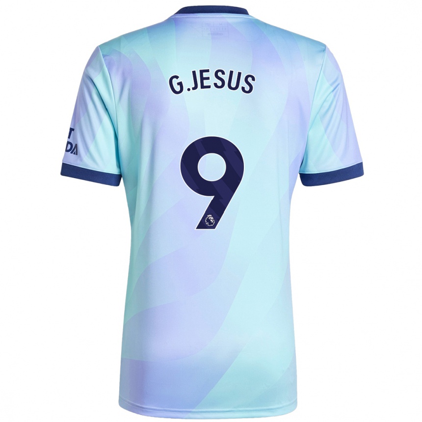 Vaikiškas Gabriel Jesus #9 Aqua Trečias Marškinėliai 2024/25 T-Shirt