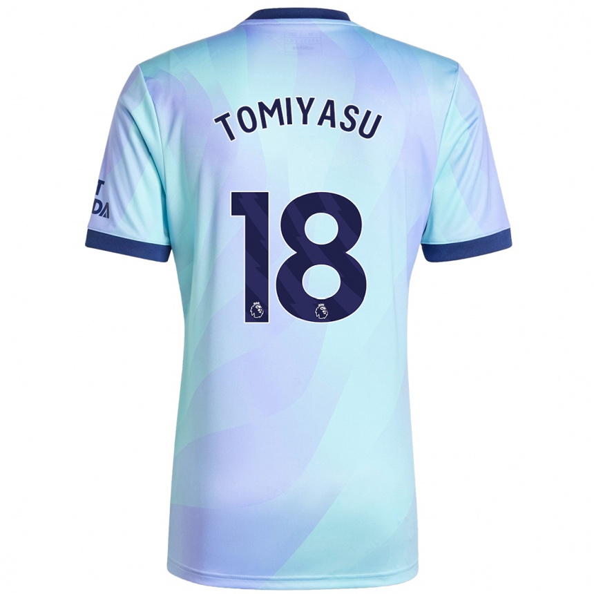 Vaikiškas Takehiro Tomiyasu #18 Aqua Trečias Marškinėliai 2024/25 T-Shirt