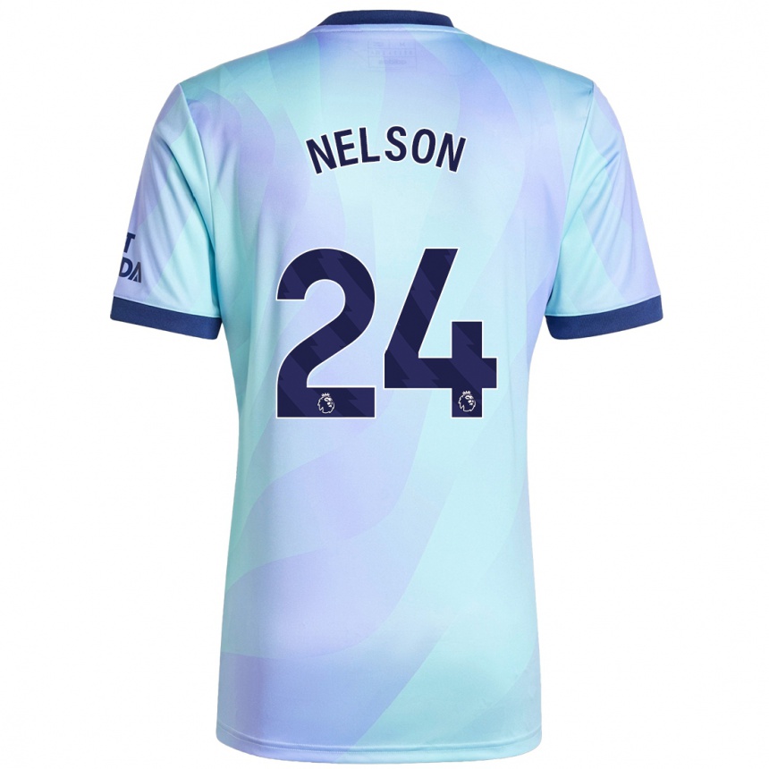 Vaikiškas Reiss Nelson #24 Aqua Trečias Marškinėliai 2024/25 T-Shirt