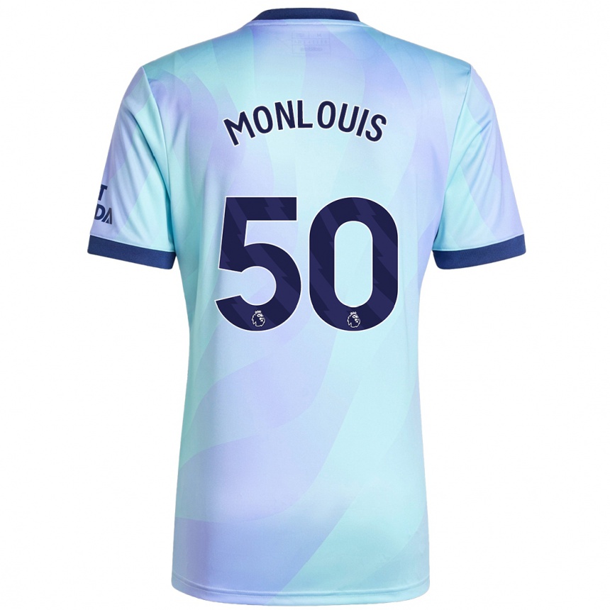 Vaikiškas Zane Monlouis #50 Aqua Trečias Marškinėliai 2024/25 T-Shirt