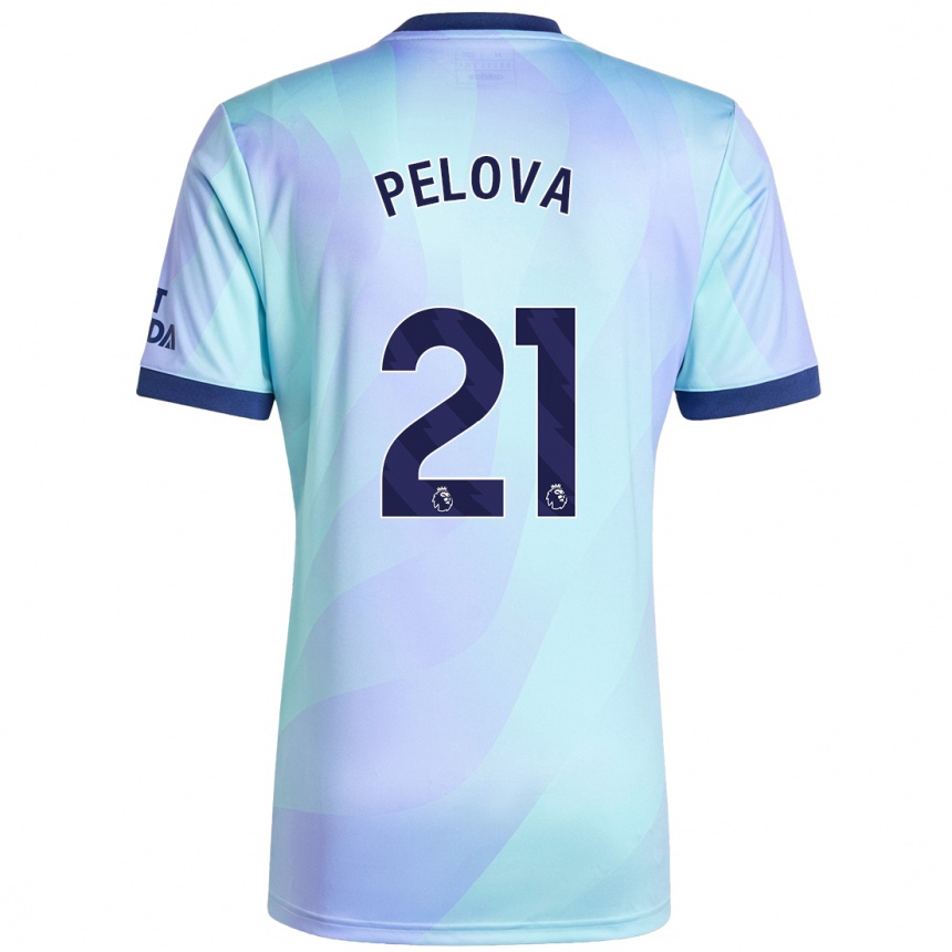 Vaikiškas Victoria Pelova #21 Aqua Trečias Marškinėliai 2024/25 T-Shirt