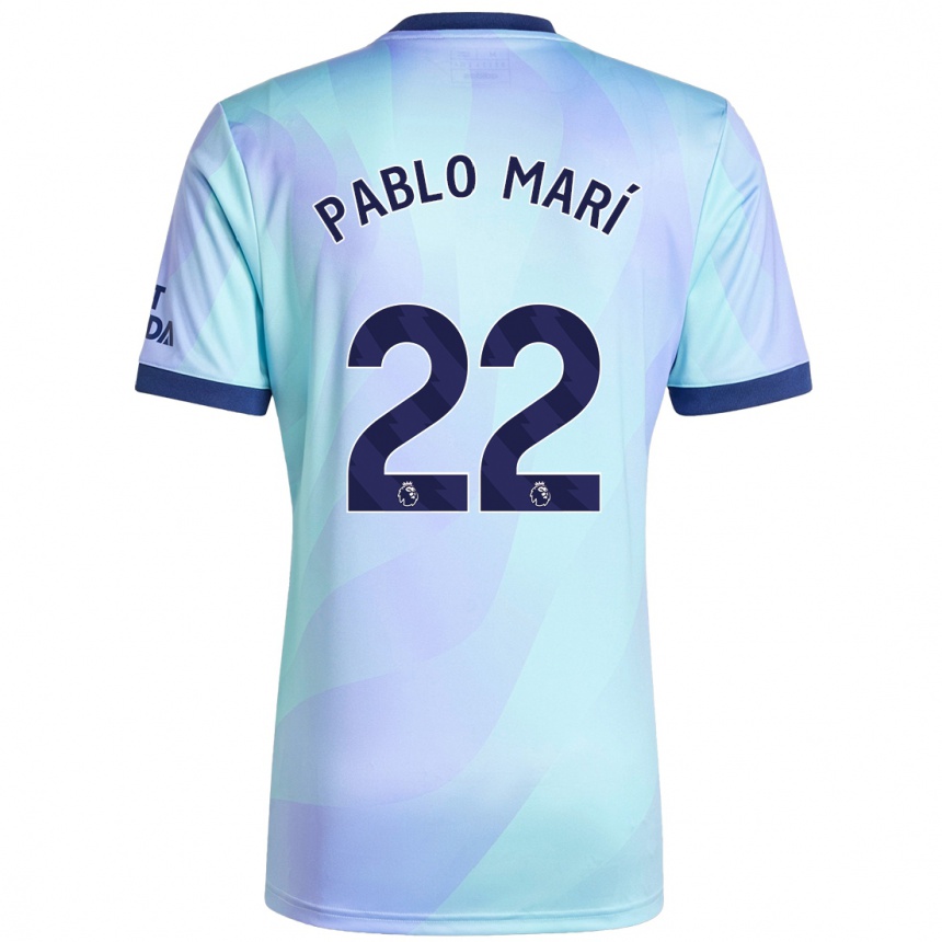 Vaikiškas Pablo Mari #22 Aqua Trečias Marškinėliai 2024/25 T-Shirt