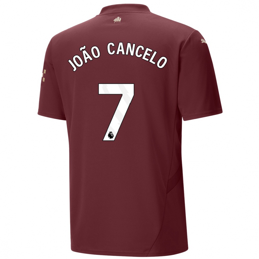 Vaikiškas Joao Cancelo #7 Kaštoninės Spalvos Trečias Marškinėliai 2024/25 T-Shirt