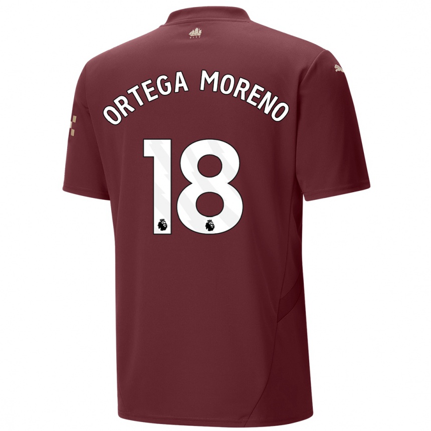 Vaikiškas Stefan Ortega Moreno #18 Kaštoninės Spalvos Trečias Marškinėliai 2024/25 T-Shirt