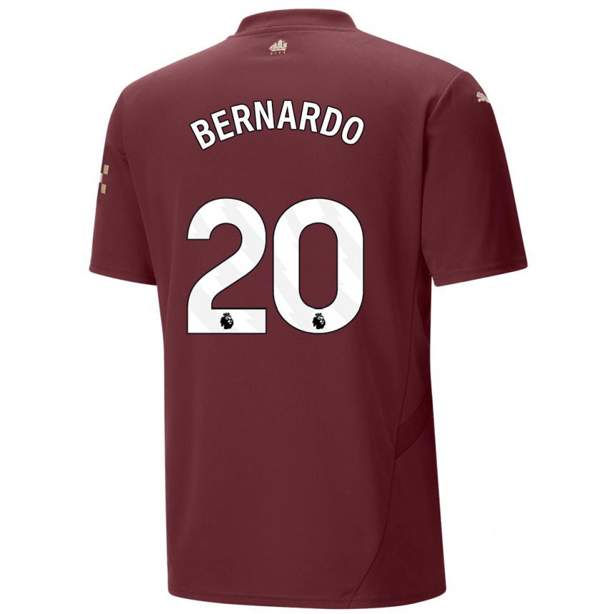 Vaikiškas Bernardo Silva #20 Kaštoninės Spalvos Trečias Marškinėliai 2024/25 T-Shirt