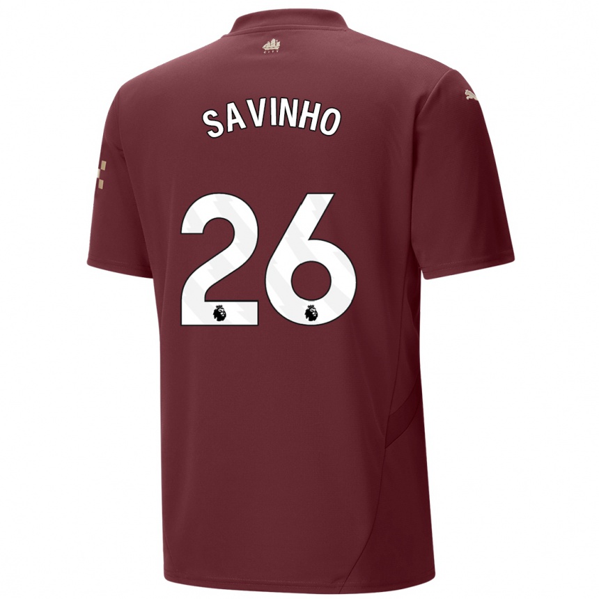 Vaikiškas Savinho #26 Kaštoninės Spalvos Trečias Marškinėliai 2024/25 T-Shirt