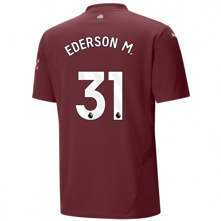 Vaikiškas Ederson Moraes #31 Kaštoninės Spalvos Trečias Marškinėliai 2024/25 T-Shirt