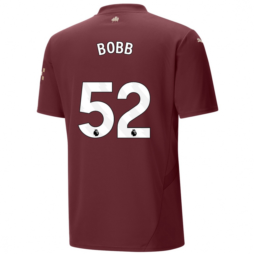 Vaikiškas Oscar Bobb #52 Kaštoninės Spalvos Trečias Marškinėliai 2024/25 T-Shirt