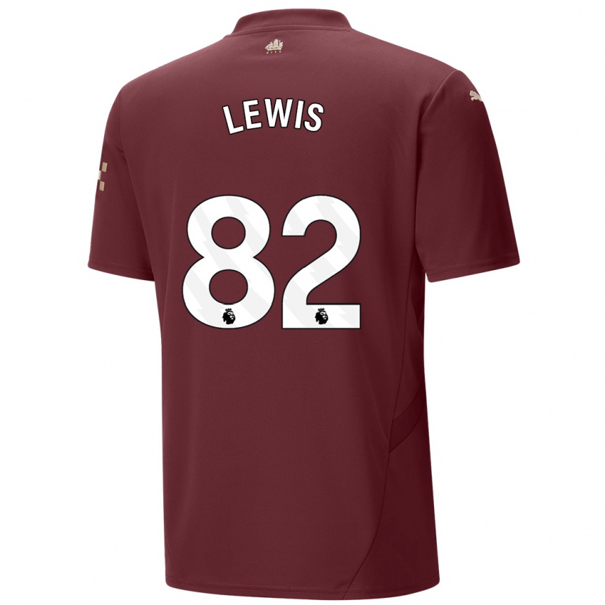 Vaikiškas Rico Lewis #82 Kaštoninės Spalvos Trečias Marškinėliai 2024/25 T-Shirt