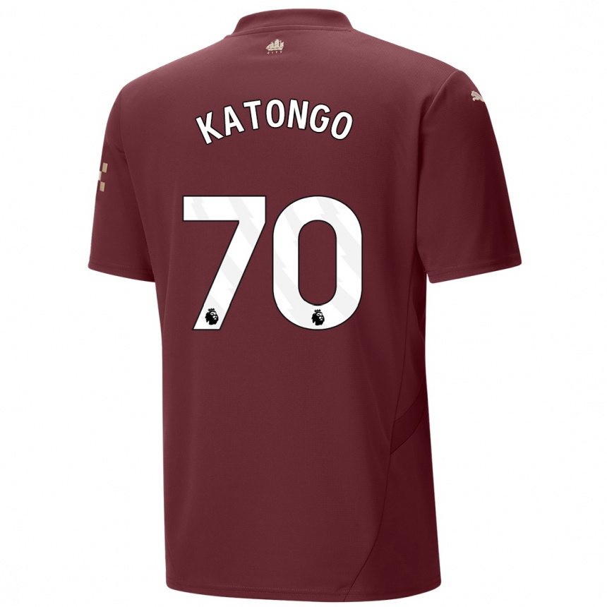 Vaikiškas Jadel Katongo #70 Kaštoninės Spalvos Trečias Marškinėliai 2024/25 T-Shirt