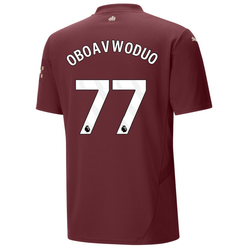 Vaikiškas Justin Oboavwoduo #77 Kaštoninės Spalvos Trečias Marškinėliai 2024/25 T-Shirt