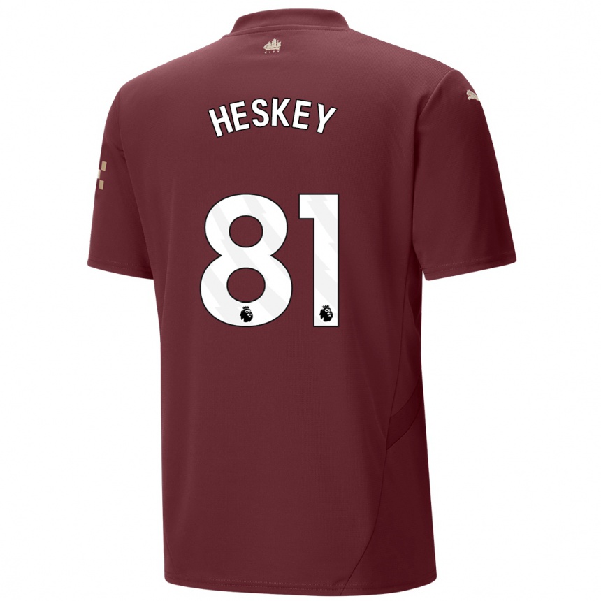 Vaikiškas Jaden Heskey #81 Kaštoninės Spalvos Trečias Marškinėliai 2024/25 T-Shirt