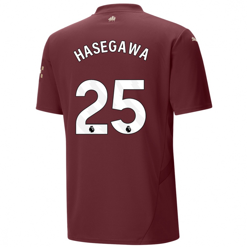 Vaikiškas Yui Hasegawa #25 Kaštoninės Spalvos Trečias Marškinėliai 2024/25 T-Shirt