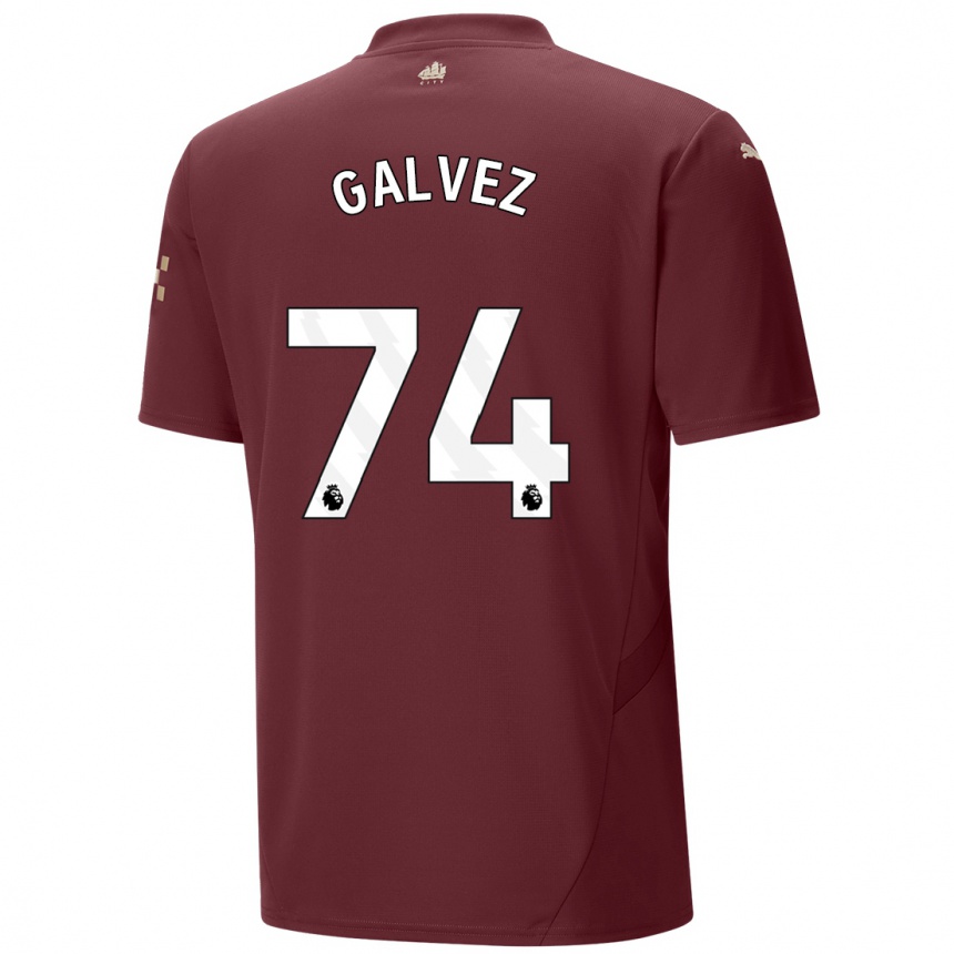 Vaikiškas Tomas Galvez #74 Kaštoninės Spalvos Trečias Marškinėliai 2024/25 T-Shirt