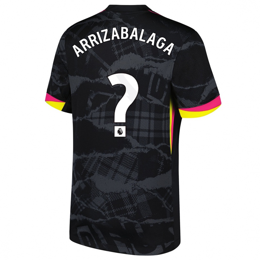 Vaikiškas Kepa Arrizabalaga #0 Juoda Rožinė Trečias Marškinėliai 2024/25 T-Shirt