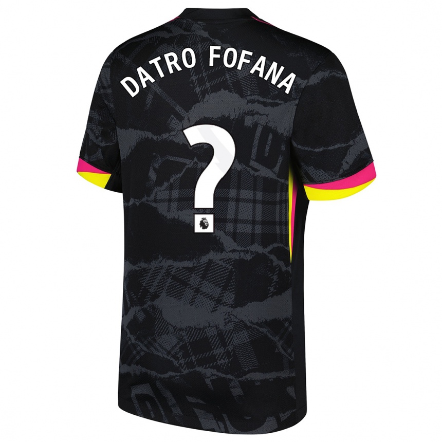 Vaikiškas David Datro Fofana #0 Juoda Rožinė Trečias Marškinėliai 2024/25 T-Shirt