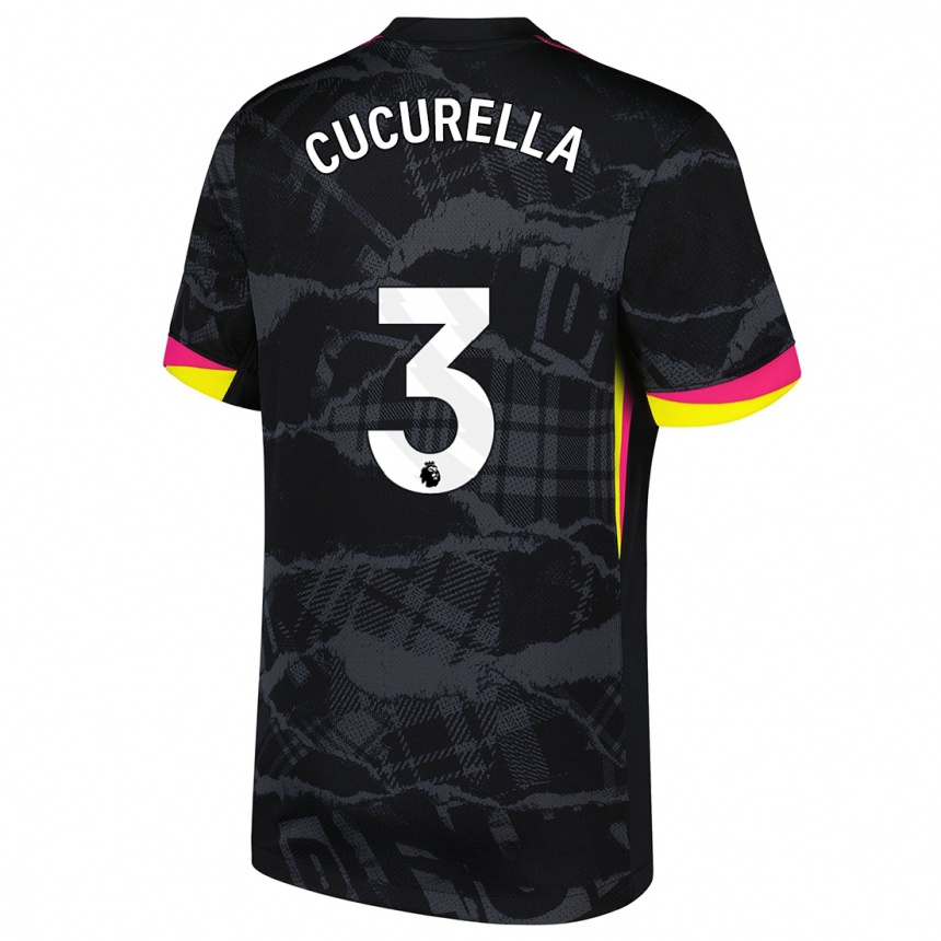 Vaikiškas Marc Cucurella #3 Juoda Rožinė Trečias Marškinėliai 2024/25 T-Shirt