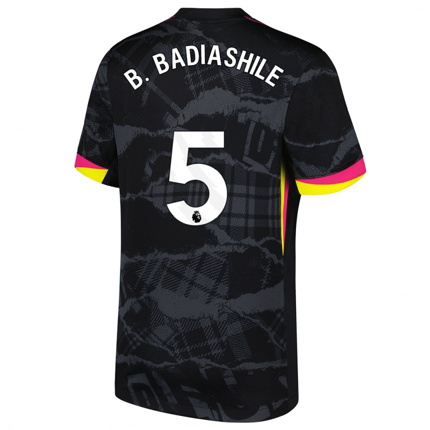 Vaikiškas Benoît Badiashile #5 Juoda Rožinė Trečias Marškinėliai 2024/25 T-Shirt