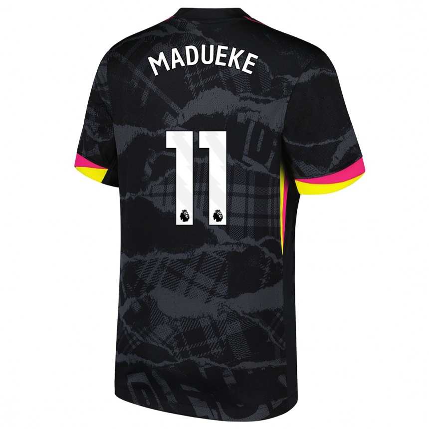 Vaikiškas Noni Madueke #11 Juoda Rožinė Trečias Marškinėliai 2024/25 T-Shirt