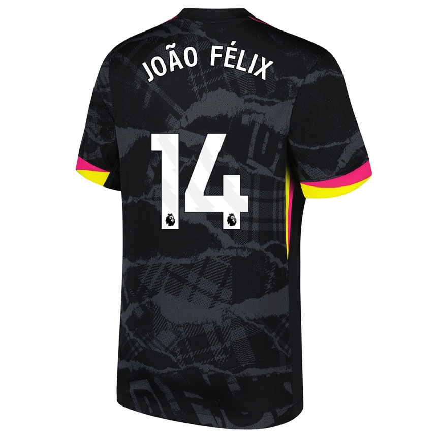 Vaikiškas Joao Felix #14 Juoda Rožinė Trečias Marškinėliai 2024/25 T-Shirt