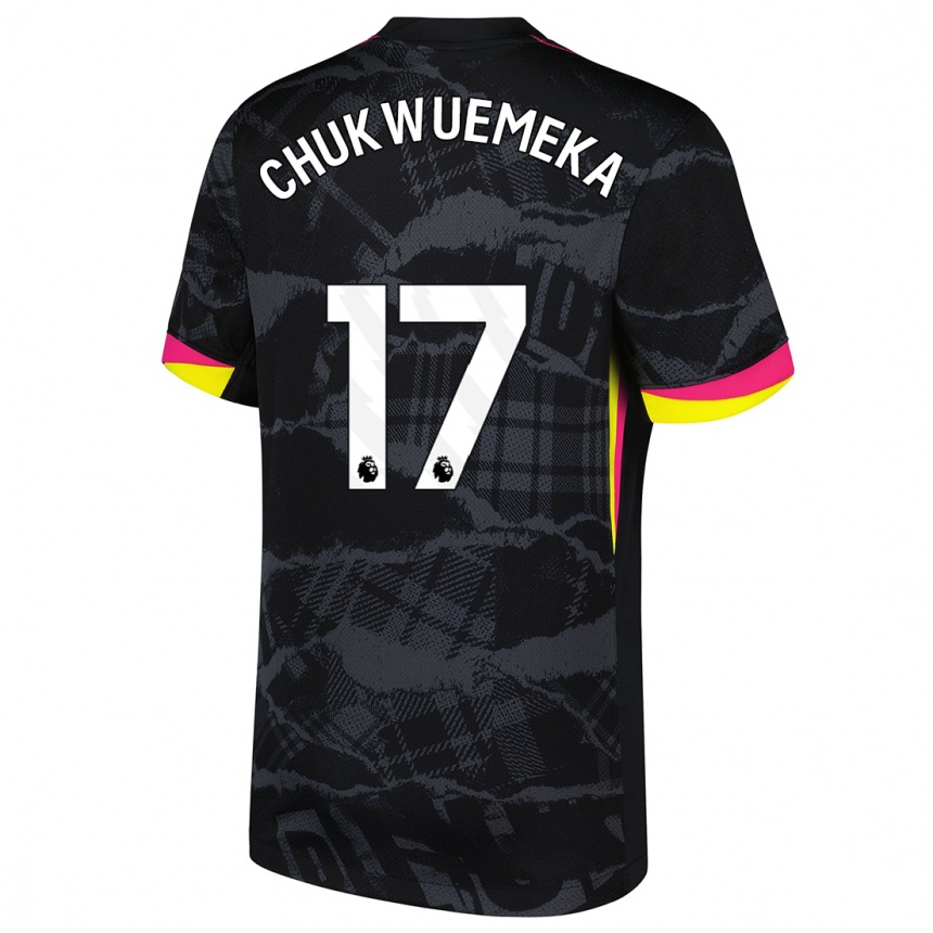 Vaikiškas Carney Chukwuemeka #17 Juoda Rožinė Trečias Marškinėliai 2024/25 T-Shirt