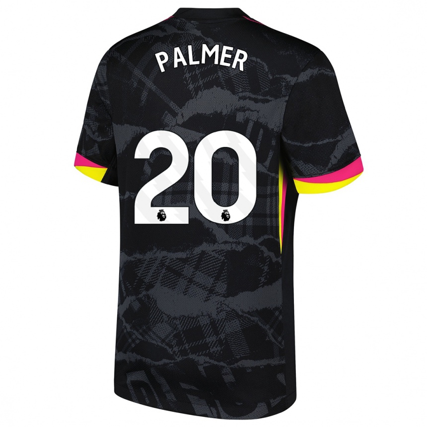 Vaikiškas Cole Palmer #20 Juoda Rožinė Trečias Marškinėliai 2024/25 T-Shirt