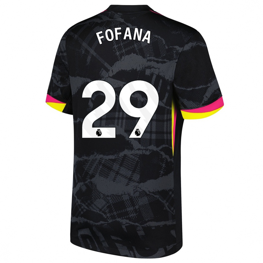 Vaikiškas Wesley Fofana #29 Juoda Rožinė Trečias Marškinėliai 2024/25 T-Shirt