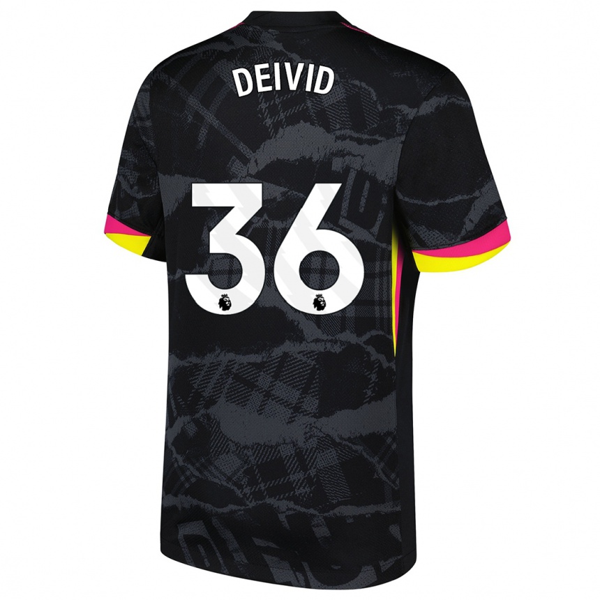 Vaikiškas Deivid Washington #36 Juoda Rožinė Trečias Marškinėliai 2024/25 T-Shirt