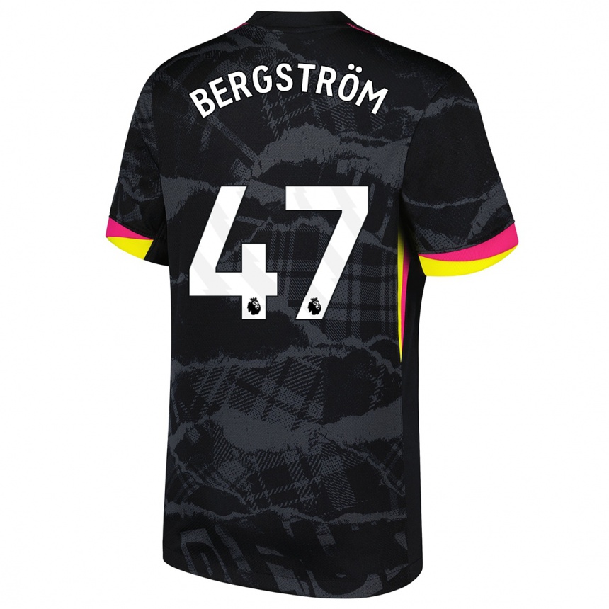 Vaikiškas Lucas Bergström #47 Juoda Rožinė Trečias Marškinėliai 2024/25 T-Shirt