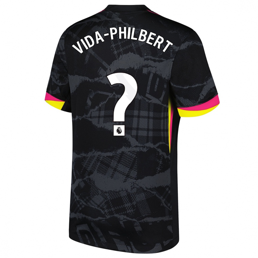 Vaikiškas Joel Vida-Philbert #0 Juoda Rožinė Trečias Marškinėliai 2024/25 T-Shirt