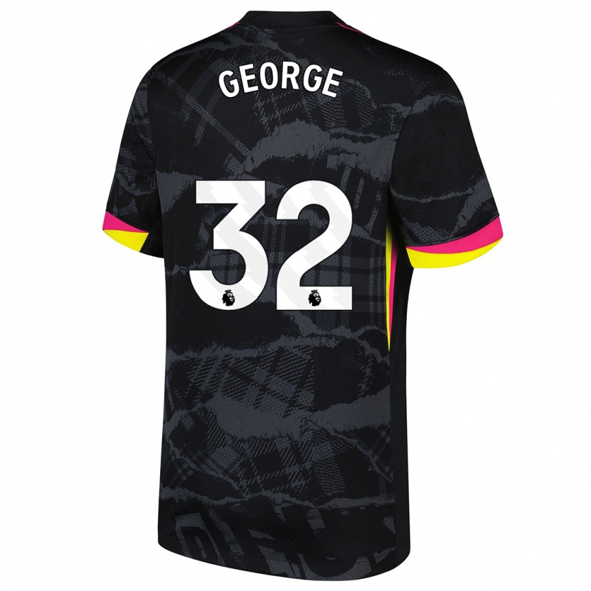 Vaikiškas Tyrique George #32 Juoda Rožinė Trečias Marškinėliai 2024/25 T-Shirt