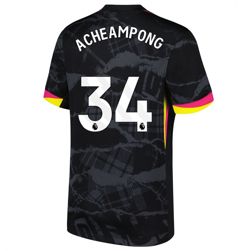 Vaikiškas Josh Acheampong #34 Juoda Rožinė Trečias Marškinėliai 2024/25 T-Shirt