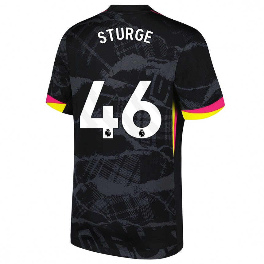 Vaikiškas Zak Sturge #46 Juoda Rožinė Trečias Marškinėliai 2024/25 T-Shirt