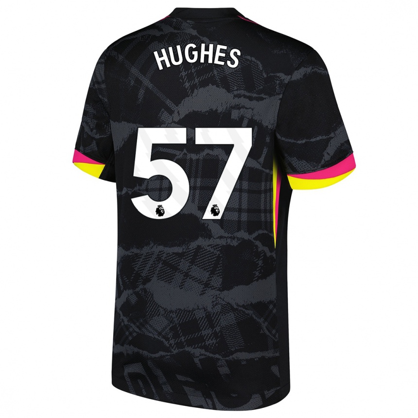 Vaikiškas Brodi Hughes #57 Juoda Rožinė Trečias Marškinėliai 2024/25 T-Shirt