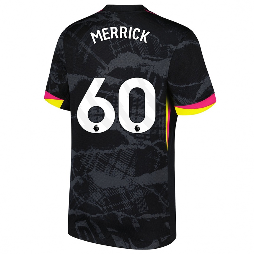 Vaikiškas Max Merrick #60 Juoda Rožinė Trečias Marškinėliai 2024/25 T-Shirt