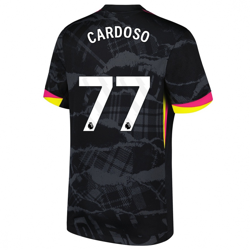 Vaikiškas Leo Cardoso #77 Juoda Rožinė Trečias Marškinėliai 2024/25 T-Shirt