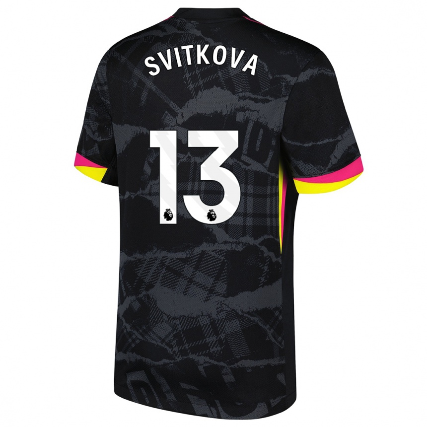 Vaikiškas Kateřina Svitková #13 Juoda Rožinė Trečias Marškinėliai 2024/25 T-Shirt