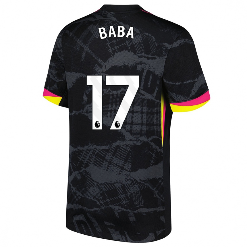 Vaikiškas Abdul-Rahman Baba #17 Juoda Rožinė Trečias Marškinėliai 2024/25 T-Shirt