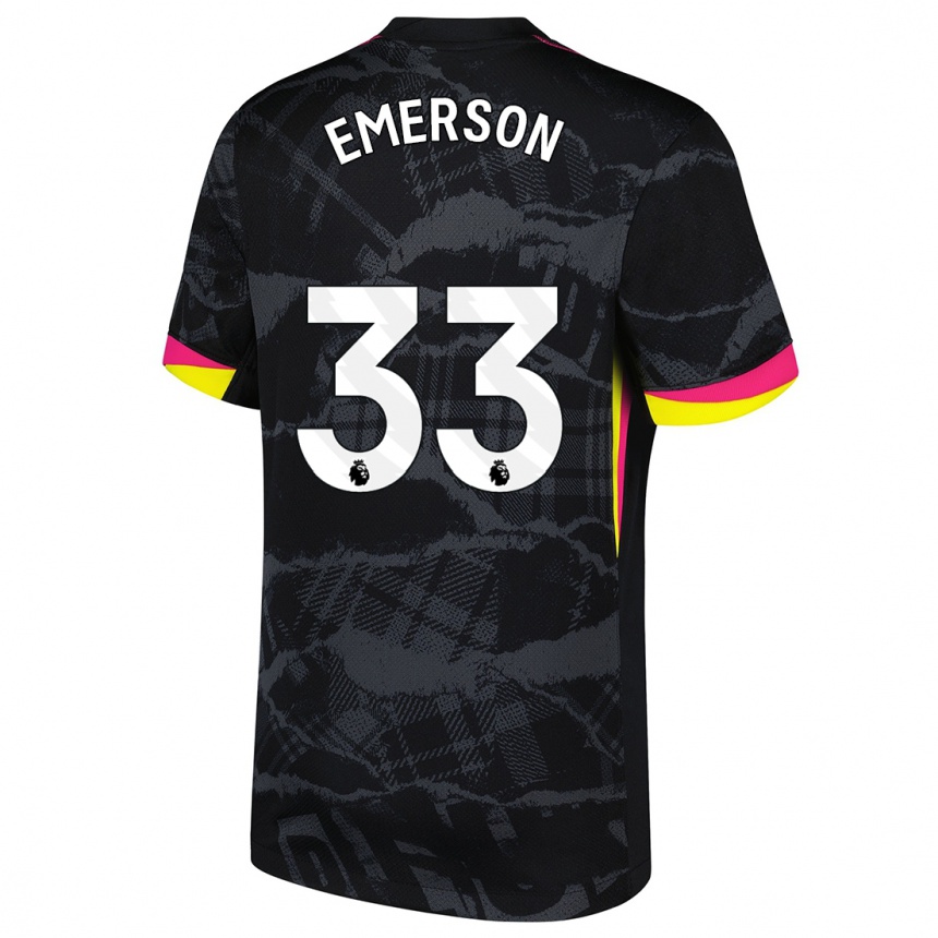 Vaikiškas Emerson #33 Juoda Rožinė Trečias Marškinėliai 2024/25 T-Shirt