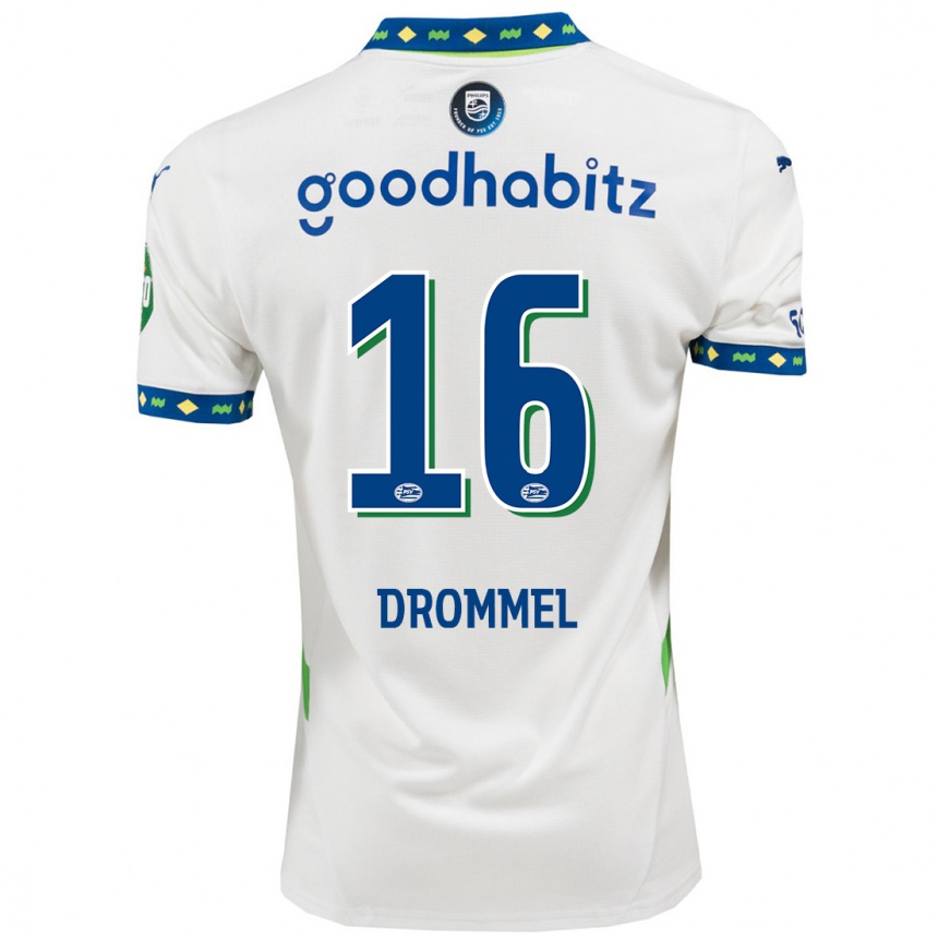 Vaikiškas Joël Drommel #16 Balta Tamsiai Mėlyna Trečias Marškinėliai 2024/25 T-Shirt