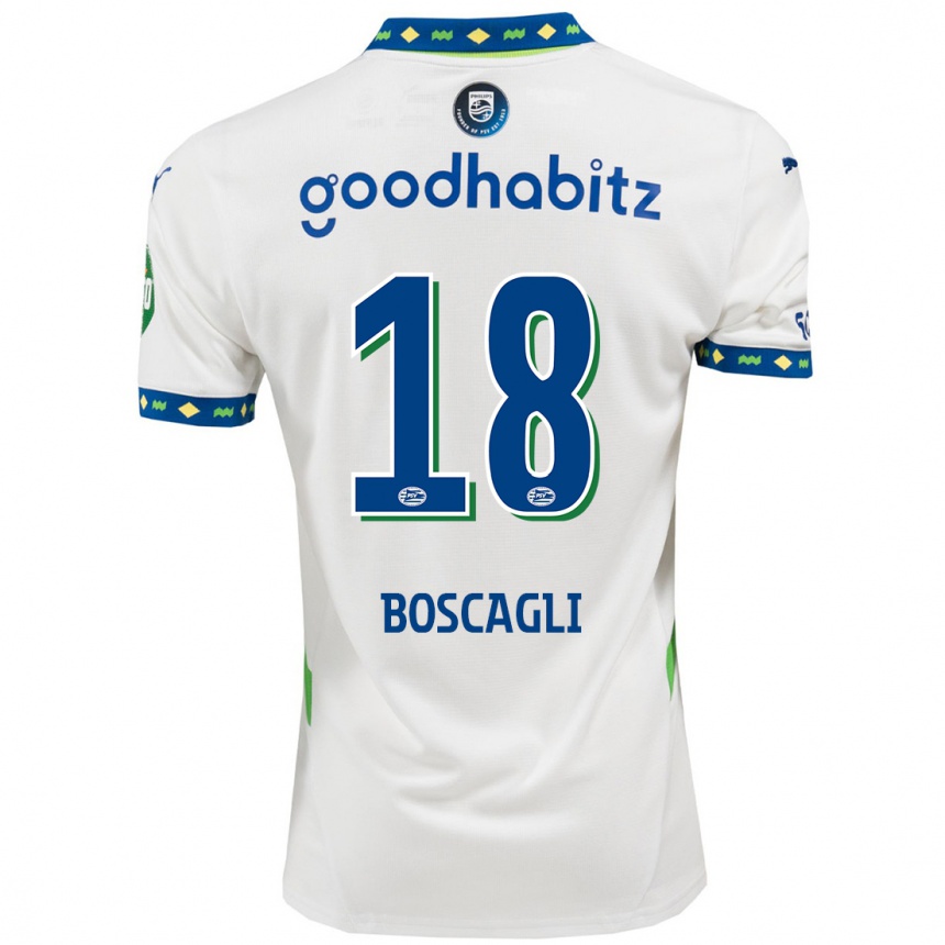 Vaikiškas Olivier Boscagli #18 Balta Tamsiai Mėlyna Trečias Marškinėliai 2024/25 T-Shirt