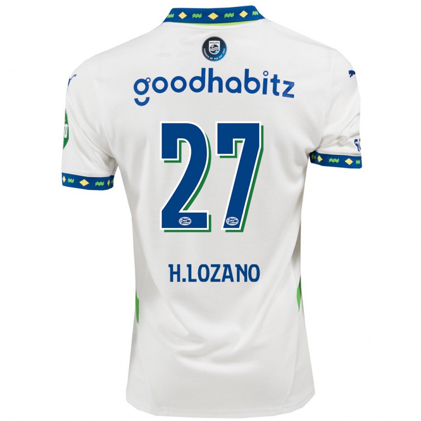 Vaikiškas Hirving Lozano #27 Balta Tamsiai Mėlyna Trečias Marškinėliai 2024/25 T-Shirt