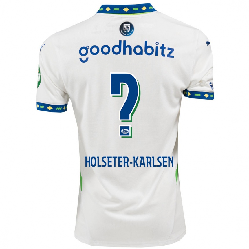 Vaikiškas Philip Holseter-Karlsen #0 Balta Tamsiai Mėlyna Trečias Marškinėliai 2024/25 T-Shirt