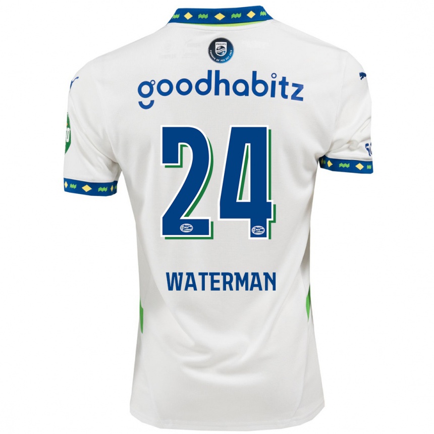 Vaikiškas Boy Waterman #24 Balta Tamsiai Mėlyna Trečias Marškinėliai 2024/25 T-Shirt